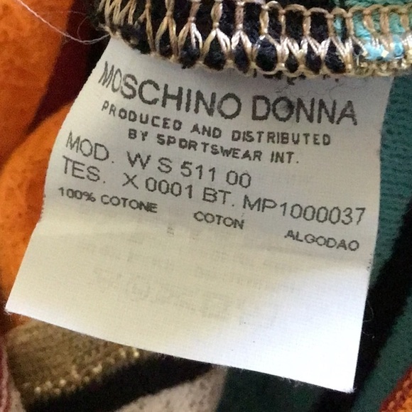 MOSCHINO Jeans multi colour stripe cardigan sz 12 - Picture 10 of 12